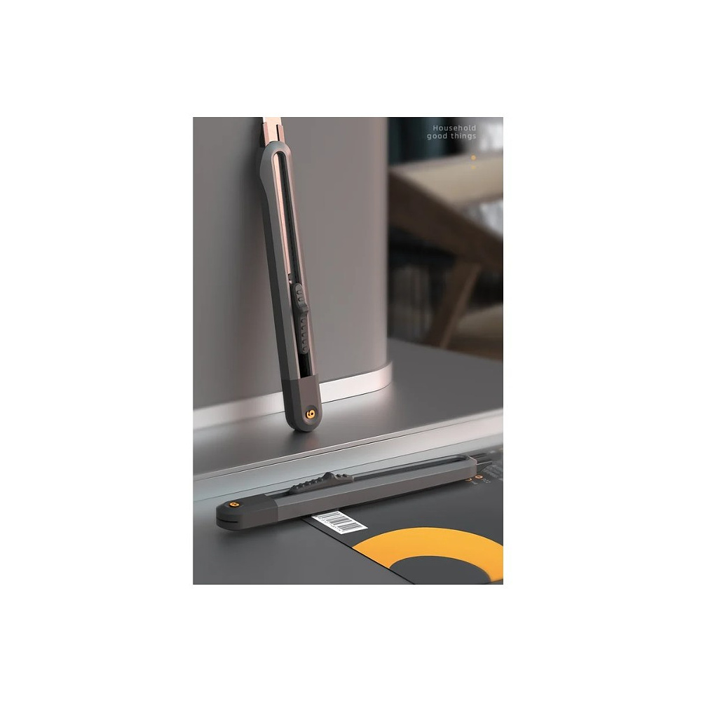 Нож строительный Deli HS EHT4009, 9 мм, Soft Touch, черный - 4