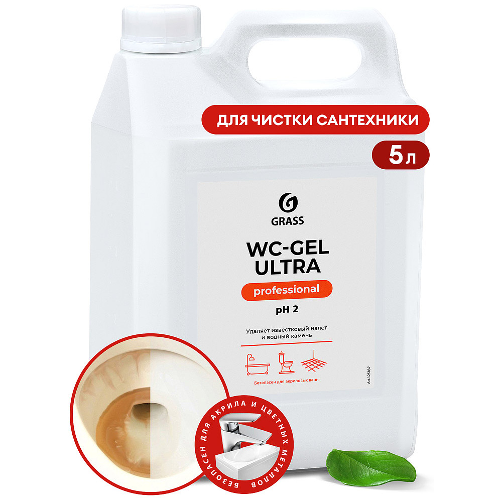 Средство чистящее для туалетных и ванных комнат "WC-gel Ultra Professional", 5.3 кг