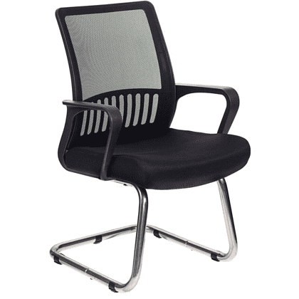 Кресло на полозьях Бюрократ "MC-209", сетка, ткань, металл, черный