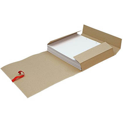 Папка-скоросшиватель с завязками, 100 мм, 4 завязки, крафт - 2