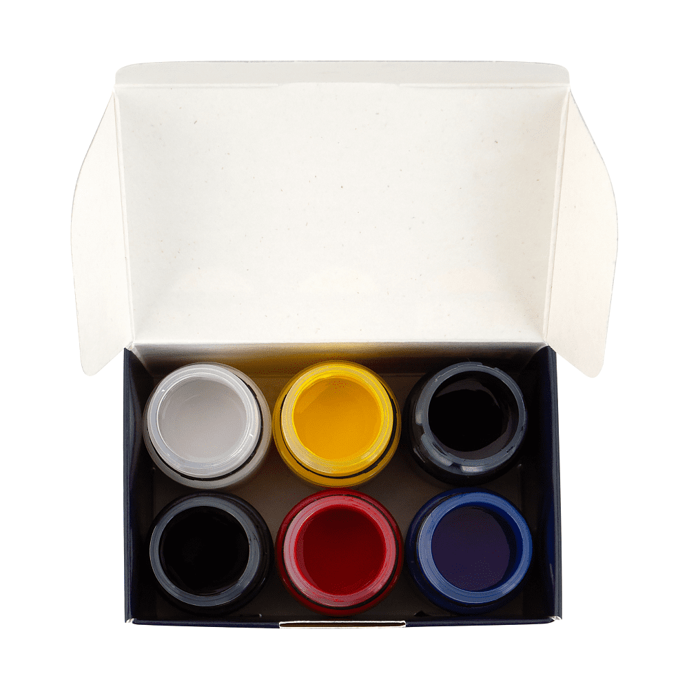 Краска акриловая по стеклу и керамике "Декола", набор 6 цветов, 20 мл, банки - 6