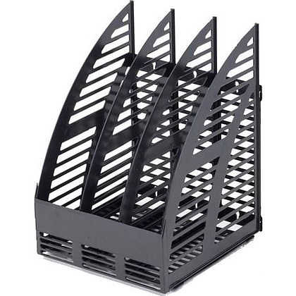 Модуль вертикальный с передней стенкой, 3 отделения, черный