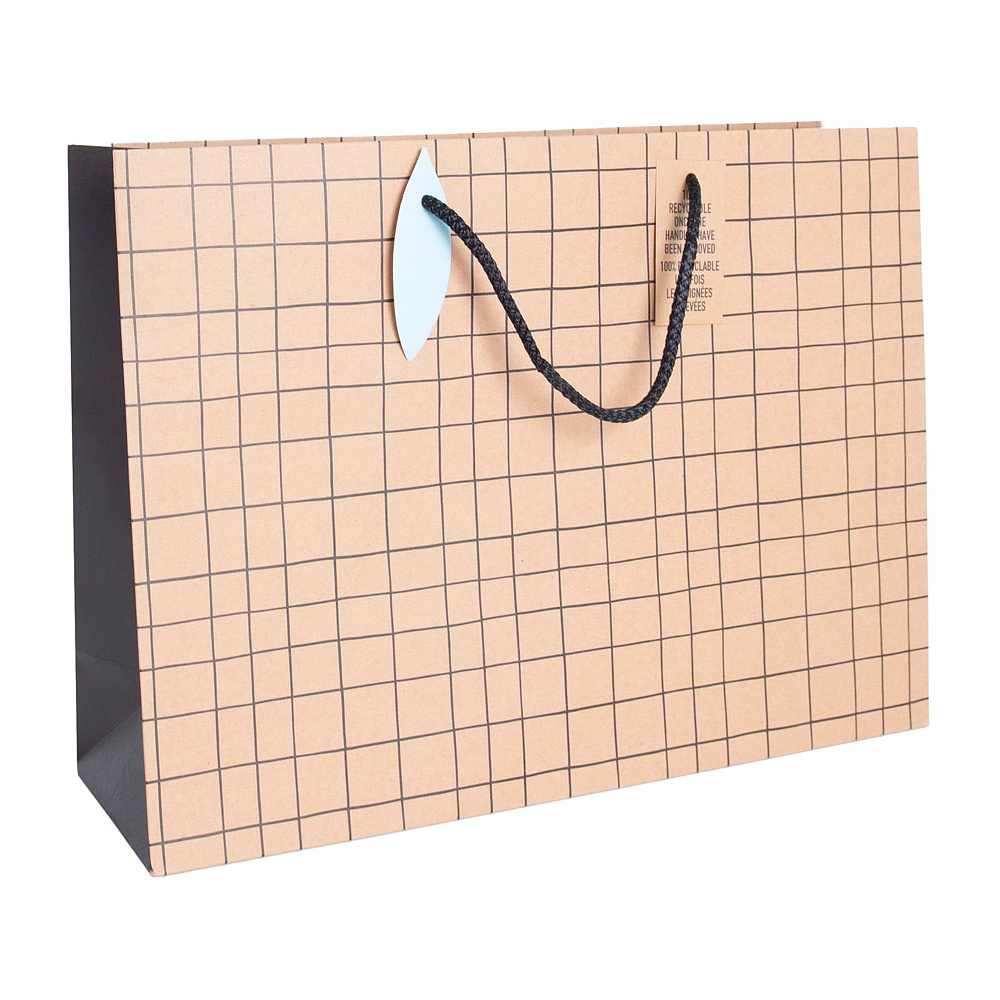 Пакет бумажный подарочный "Minimalist", 37.3x11.8x27.5 см, крафт