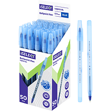 Ручка шариковая "iSelect", 0.7 мм., пластик, прозрачный синий, стерж. синий