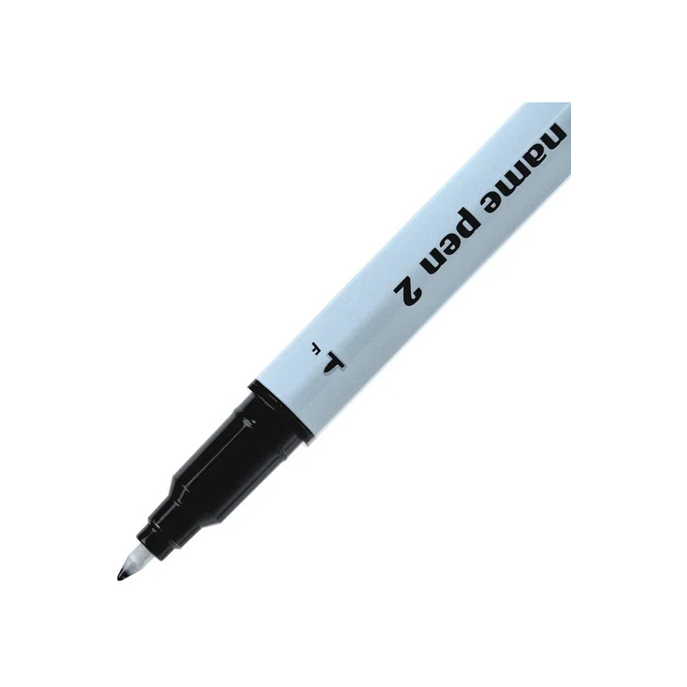 Маркер перманентный "Twin Name Pen", двусторонний, черный - 5