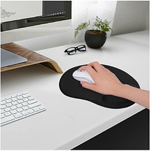 Коврик для мыши "Sonnen", 250х220х20 мм, полиуретан, лайкра, с подушкой под запястье, черный