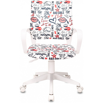 Кресло детское Бюрократ BUROKIDS 1 W, ткань, пластик, красные губы - 2