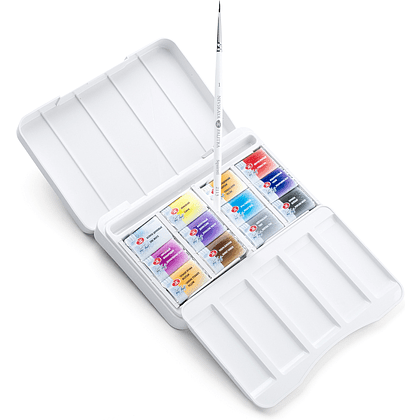 Краски акварельные "Белые ночи Ботанический атлас", набор 12 цветов, кюветы - 3