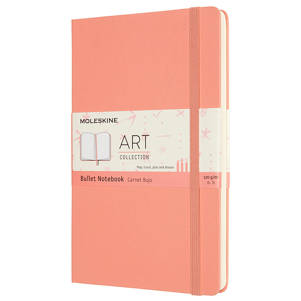 Блокнот "Art Bullet Large", А5, 80 листов, пунктир/линейка, коралловый