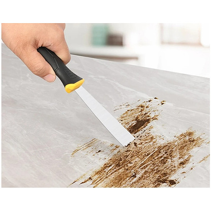 Шпатель нержавеющий Deli YS EDL-HD2-5, 63 мм, ручка 2K, черный, желтый - 3