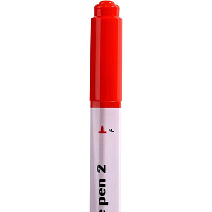 Маркер перманентный "Twin Name Pen", двусторонний, красный - 10