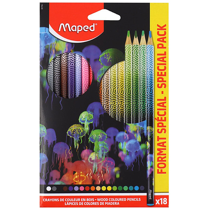 Цветные карандаши Maped "Deepsea paradise", 18 цветов