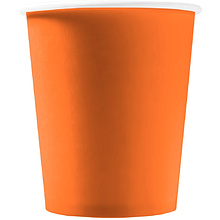 Стакан картонный 250 мл, 1сл., 50шт/упак, оранжевый