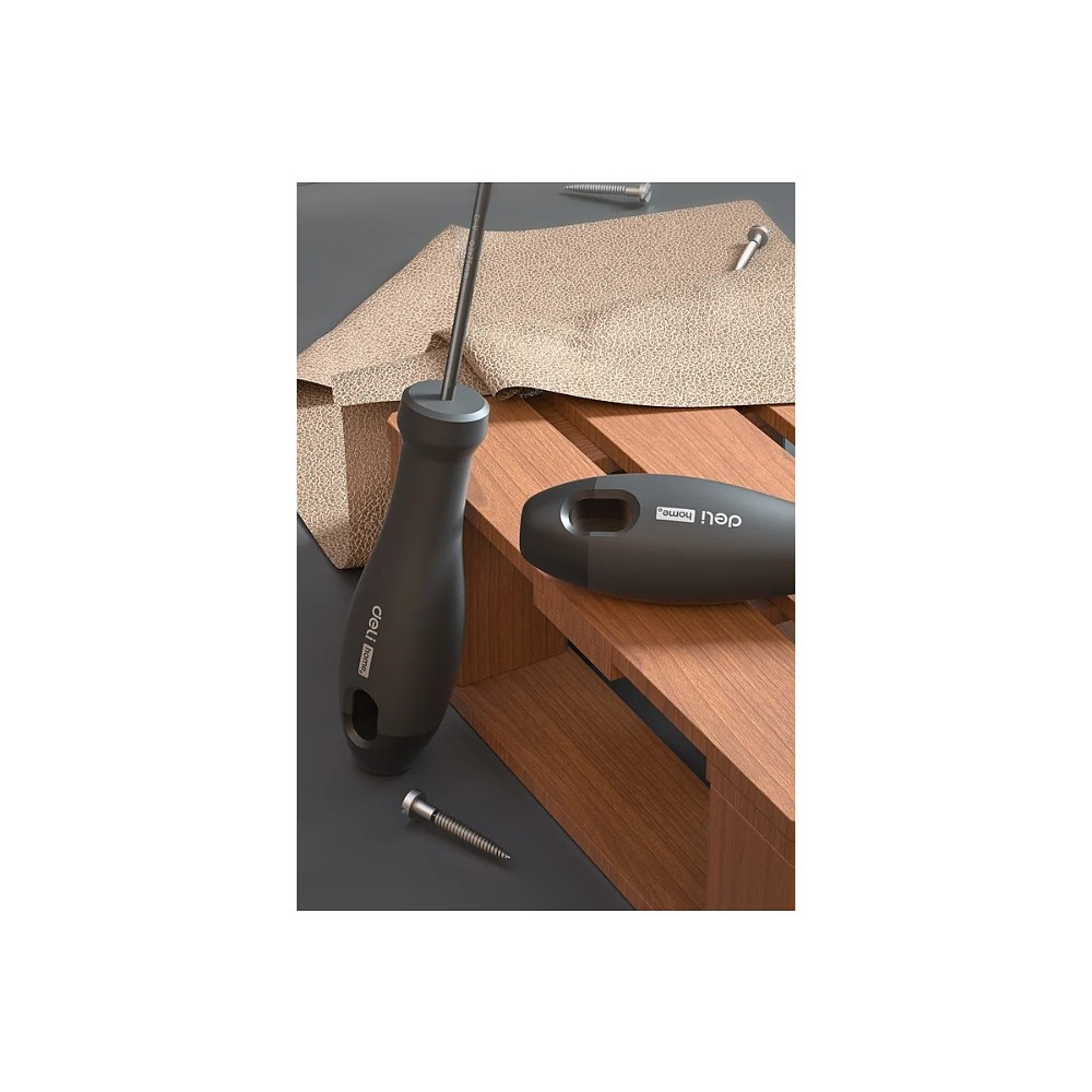Отвертка Deli HS EHT1205, PH1х100 мм, Soft Touch, черный - 9