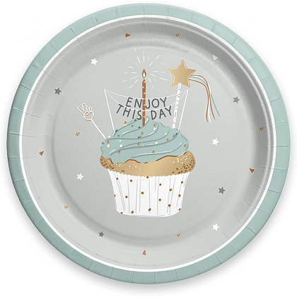 Тарелка бумажная "Г12", 23 см, 6 шт, ассорти - 3