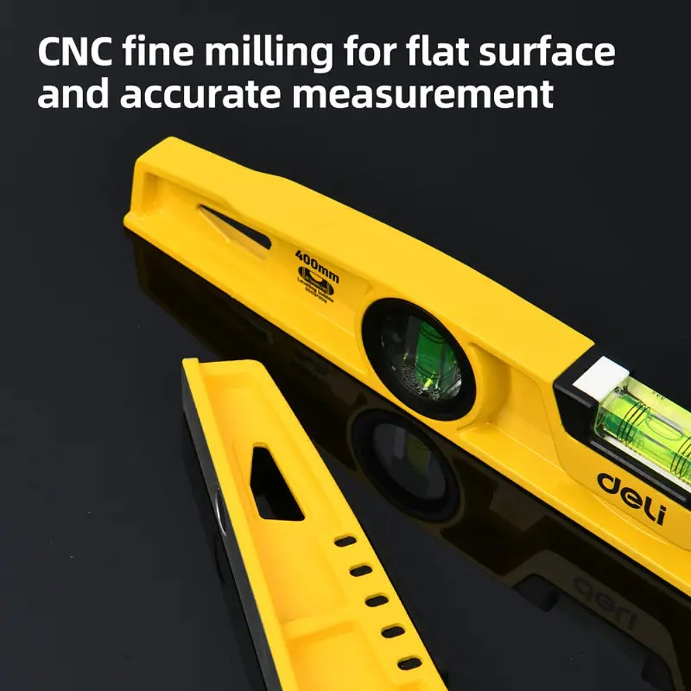 Уровень строительный литой Deli YS EDL290600Q, 600 мм, с двойным обзором - 5