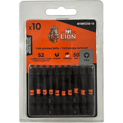 Бита торсионная M-Lion MTBPZ250-10, PZ 2х50мм, 10 шт/упак