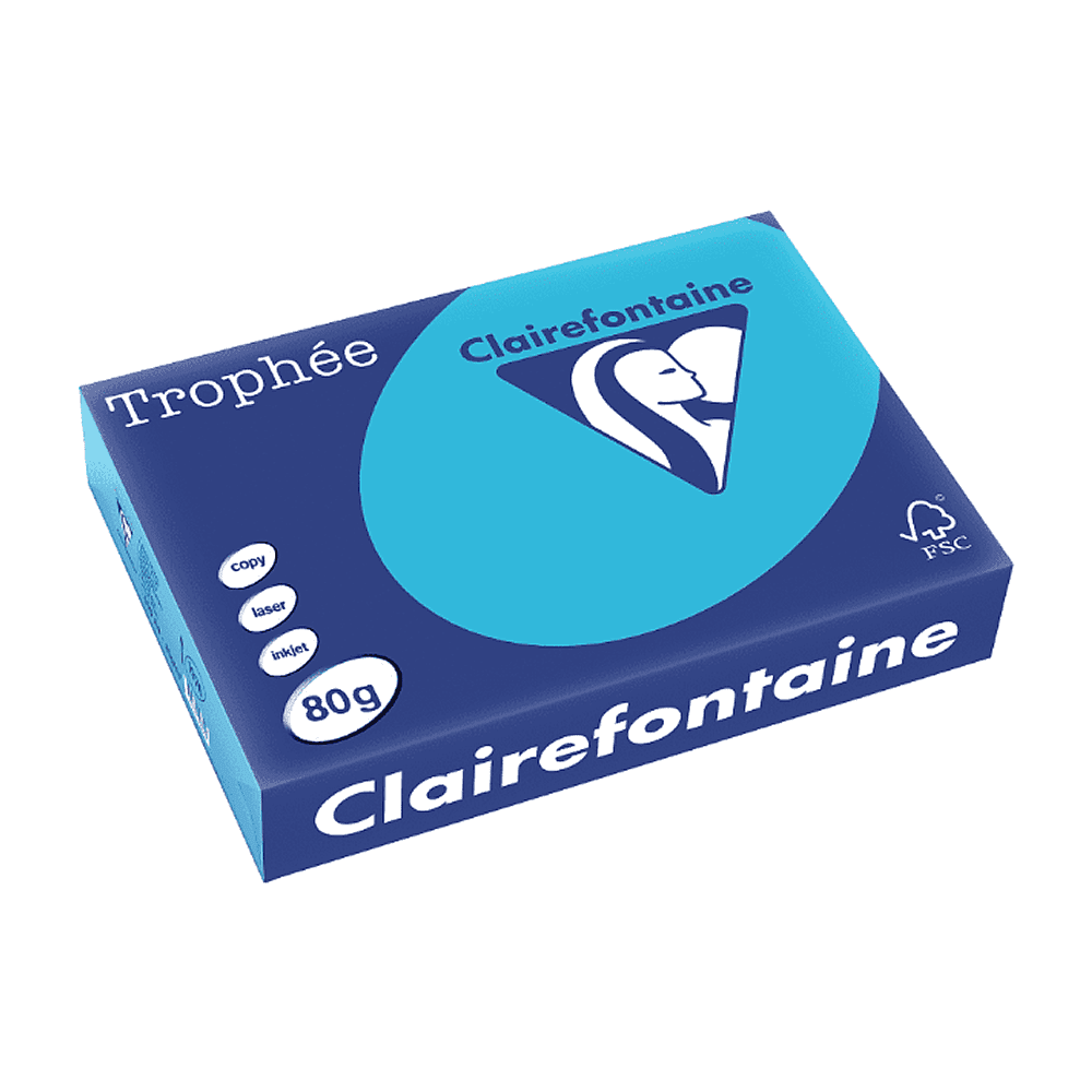 Бумага цветная "Trophée", А4, 500 листов, 80 г/м2, ярко-голубой, -50%
