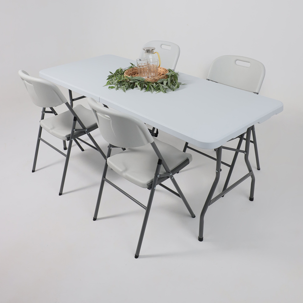 Стол складной 1800х755х730 мм, пластик, белый - 13
