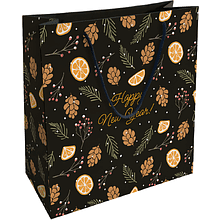 Пакет бумажный подарочный "Шишки"