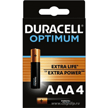 Батарейки алкалиновые DURACELL "Optimum LR03/MX2400 (AAA)", 4 шт