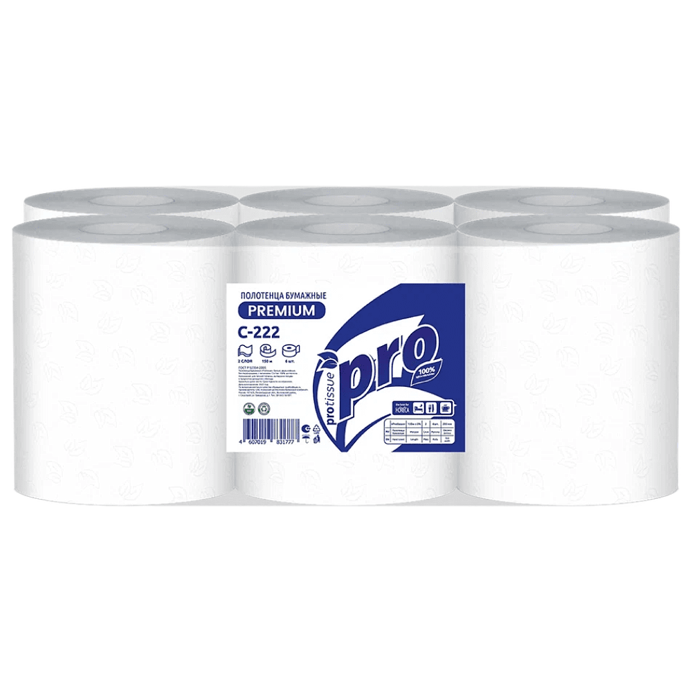 Полотенца бумажные PROtissue в рулонах с центральной вытяжкой, 150 м, 2 слоя, 100% целлюлоза - 7