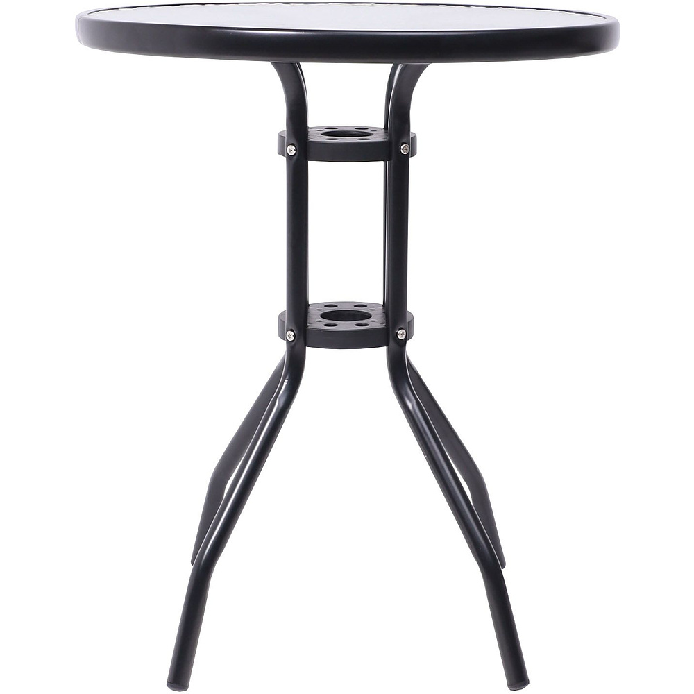 Стол садовый VERONA, 600х600х730 мм, сталь, черная, закаленное стекло 5мм - 5