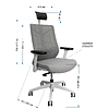 Кресло для руководителя "Nature II Slider", пластик, ткань, серый - 5