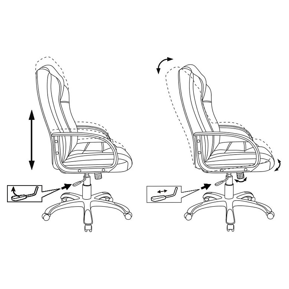 Кресло для руководителя Бюрократ "CH-839/BLACK", искусственная кожа, пластик, черный - 5