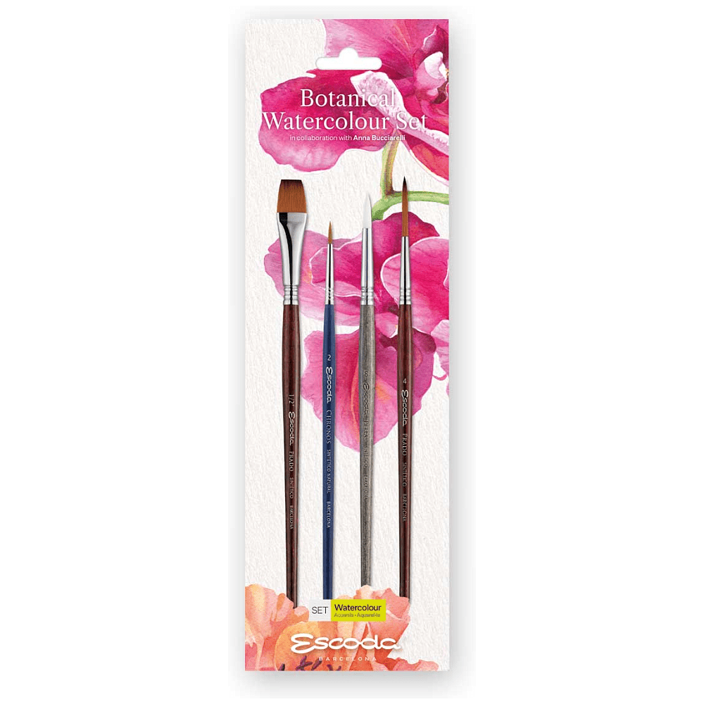 Набор кистей "Escoda. Botanical watercolor set", набор 4 шт
