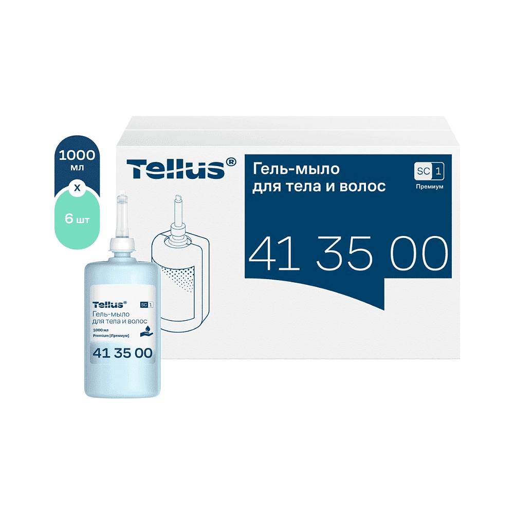 Мыло-гель Tellus Премиум для тела и волос 1 л, SC1 - 2