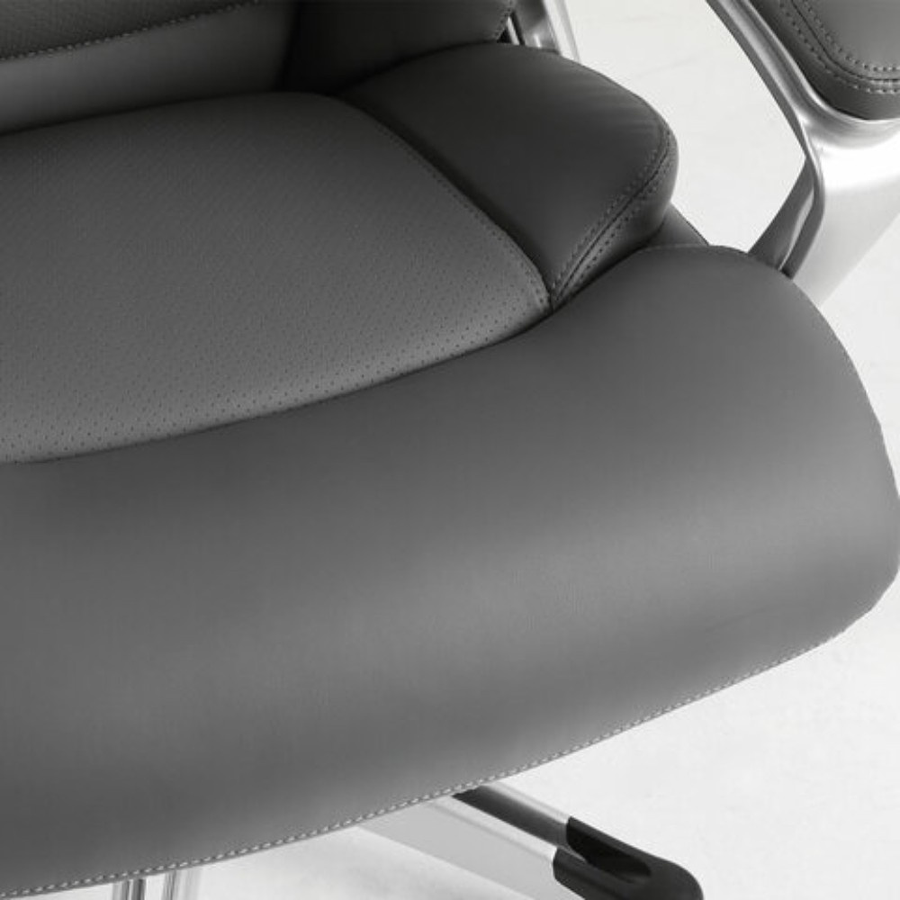 Кресло для руководителя BRABIX PREMIUM "Level EX-527", экокожа, серый, пластик  - 9