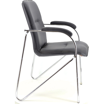 Стул для посетителей EVERPROF "Samba Chrome", хром, кожзам, черный  - 3