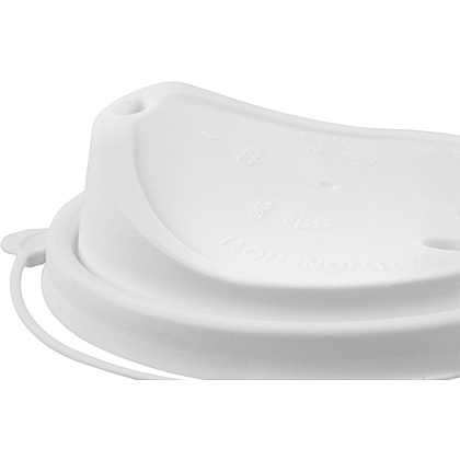 Крышка пластиковая для стаканов d=90 мм, для горячих напитков, 50 шт/упак, флип-топ, белый - 4