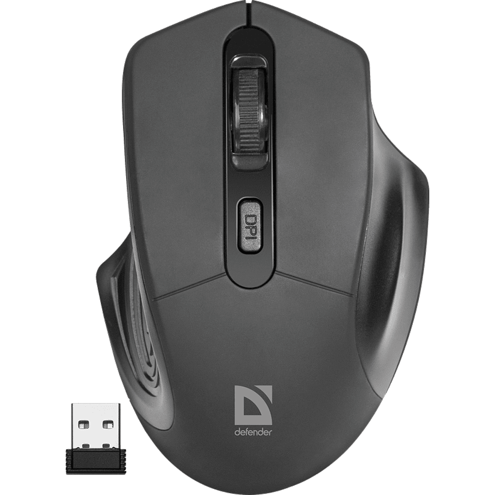 Мышь Defender "MB-345", беспроводная, 800-1600 dpi, черный