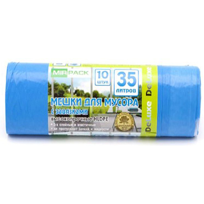 Мешки для мусора "Mirpack Deluxe", 30 мкм, 35 л, 10 шт/рулон