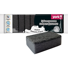 Губка кухонная для мытья посуды York Графит Джамбо, 90х60х29 мм, 10шт/уп.
