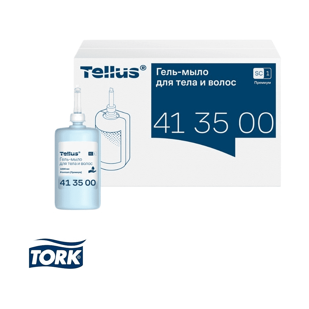 Мыло-гель Tellus Премиум для тела и волос 1 л, SC1