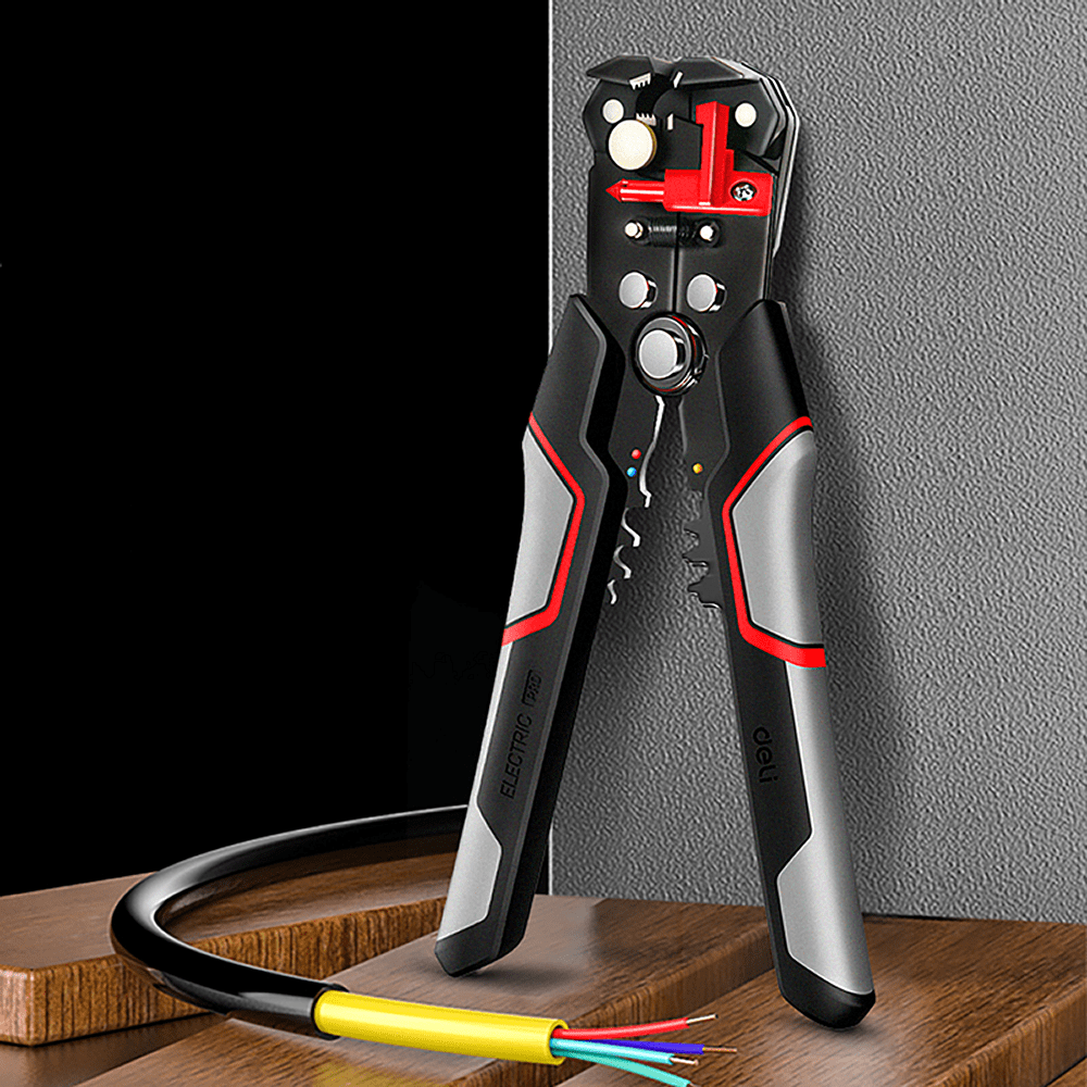 Съемник изоляции автоматический "Deli", 205 мм, черный, красный - 4