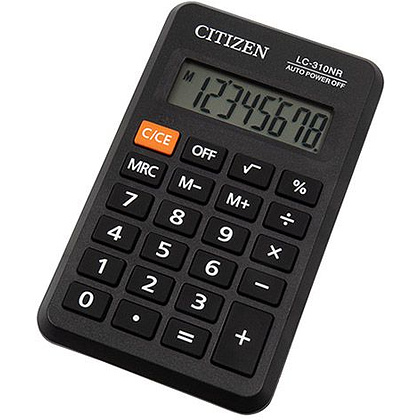 Калькулятор карманный Citizen "LC-310NR", 8-разрядный, черный