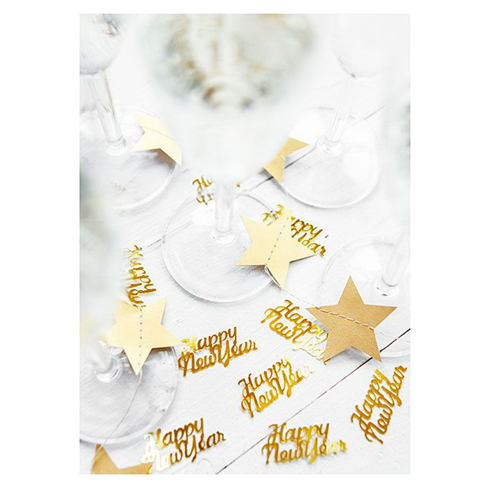 Конфетти "Happy New Year", золотистый - 3
