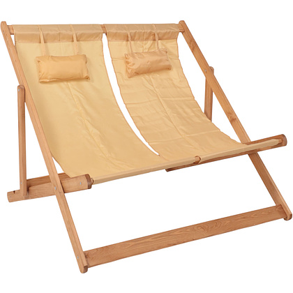 Кресло-шезлонг двойной DYATEL, ткань, бежевый, массив сосны 