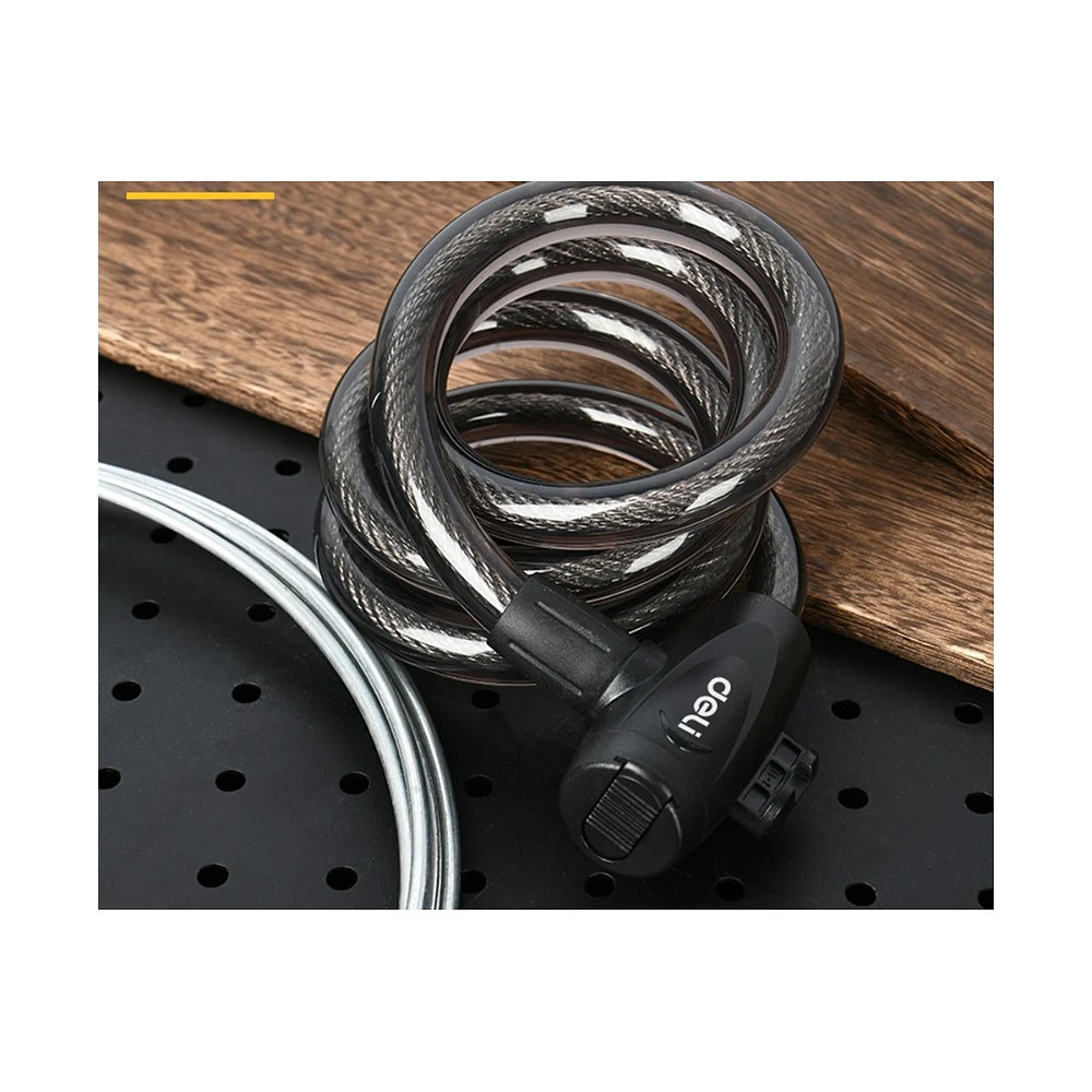 Замок тросовый велосипедный Deli YS EDL508063, 15х1200мм, ключи 2 шт - 5