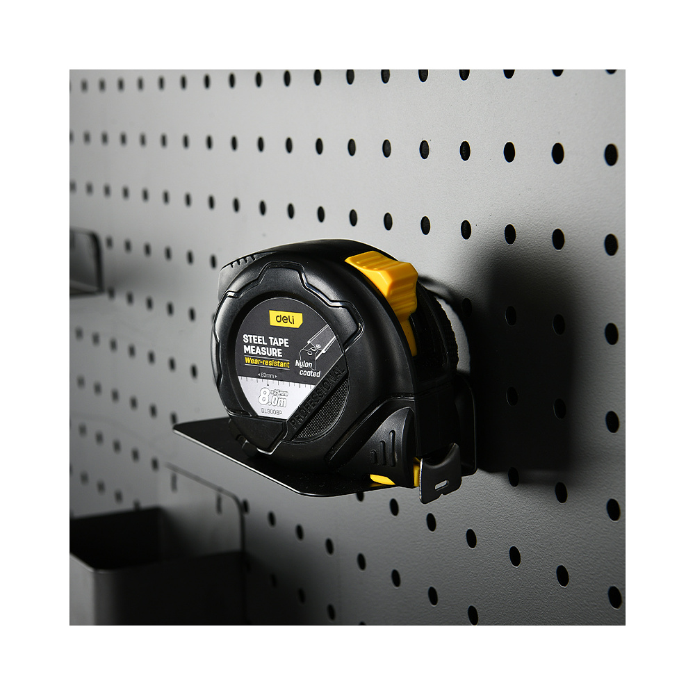 Рулетка "Deli 9008P" 8 м, черный, желтый - 4