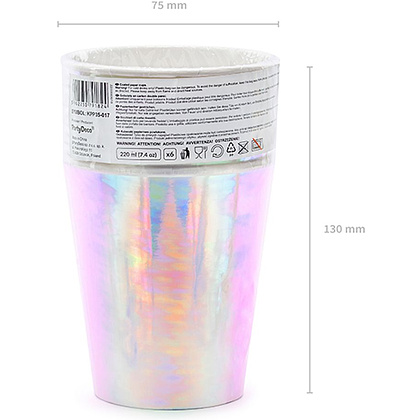 Стакан бумажный "KPP35-017", 6 шт, 220 мл, радужный - 5
