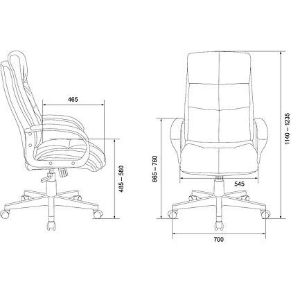 Кресло для руководителя "Бюрократ CH-824B", кожзам, пластик, черный - 5