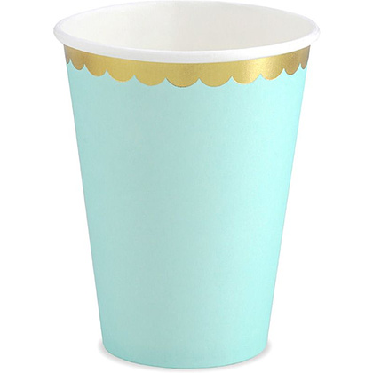 Стакан бумажный, 6 шт, 220 мл, мятный