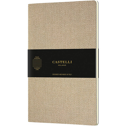 Блокнот Castelli Milano "Harris Desert Sand", A5, 32 листа, линейка, песочный