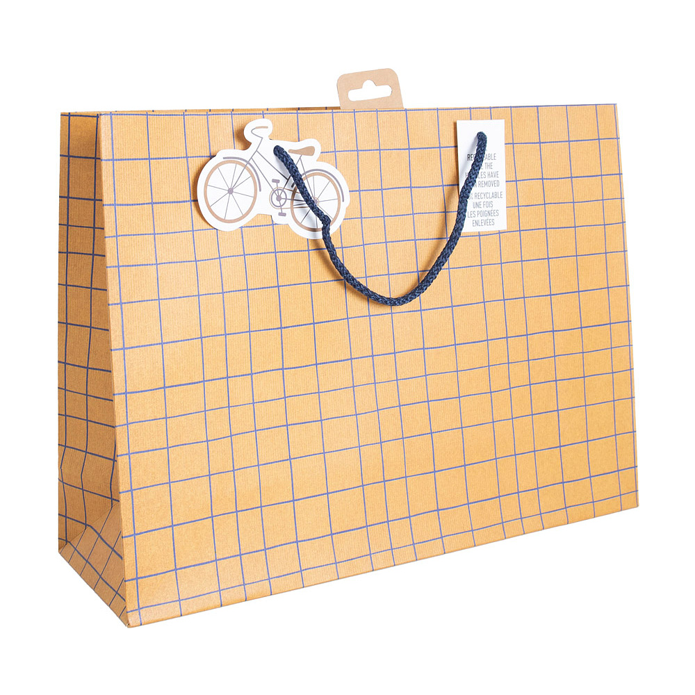 Пакет бумажный подарочный "Kraft. Bike", 37.3x11.8x27.5 см, крафт