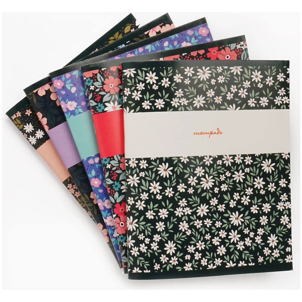 Тетрадь "Цветочный сад", А5, 96 листов, клетка, ассорти - 2